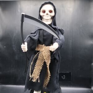 Standing Grim Reaper 14" Tall Halloween Factory 1995 Gemmy PLEASE READ